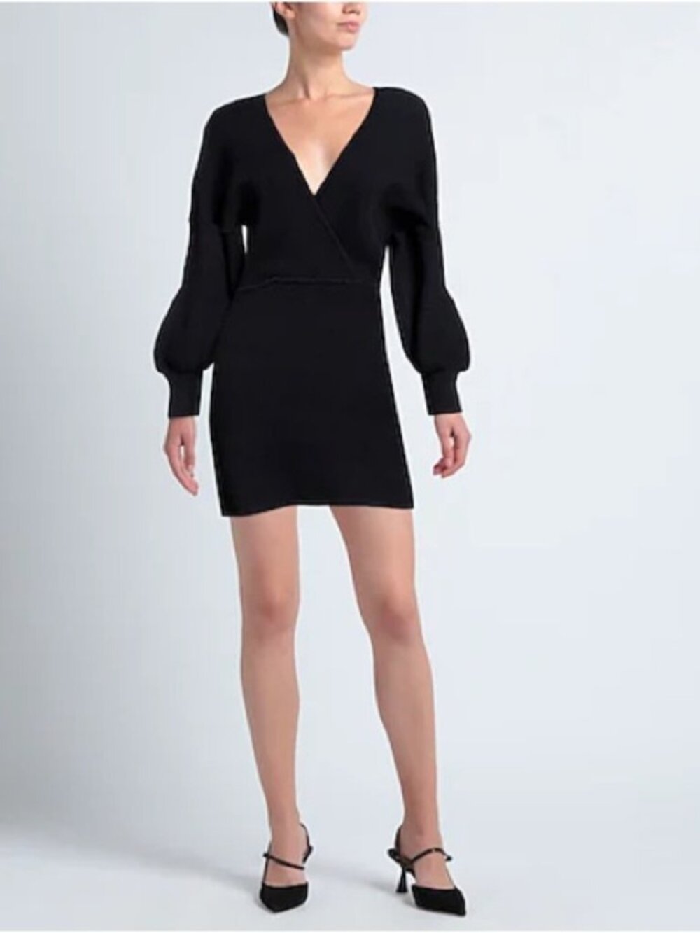 NWOT GANNI midnight blue long sleeve knit ribbed dress small